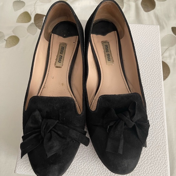 Authentic MIU MIU - Crystal Heel Velvet Loafer - 38 black - Picture 5 of 6